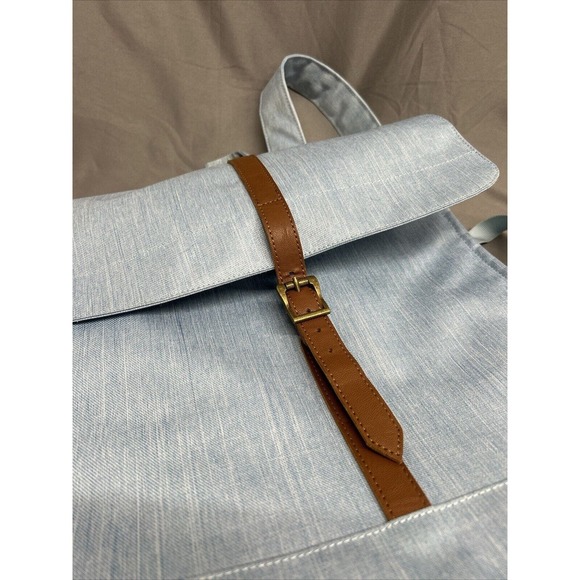 Herschel Supply Co Backpack Blue Red White Stripe Lining Strap Book Laptop Bag - Picture 3 of 16